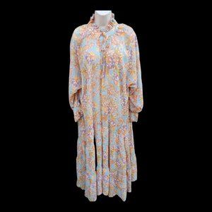 Vici Floral Maxi Dress - Blue and Orange